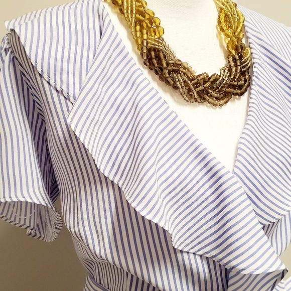 [DN Designs] Plus Ruffle Stripe Dress - Picture 8 of 11